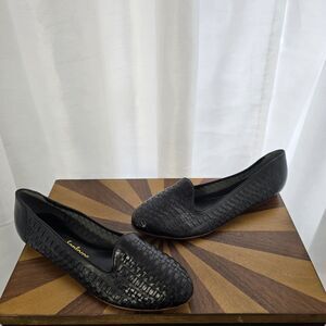 Fanfares Leather Woven Shoes Womens US 10 Black Vintage Brazil Cottage Boho